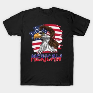 Eagle Mullet 4th Of July USA American Flag Merica Mericaw T-Shirt